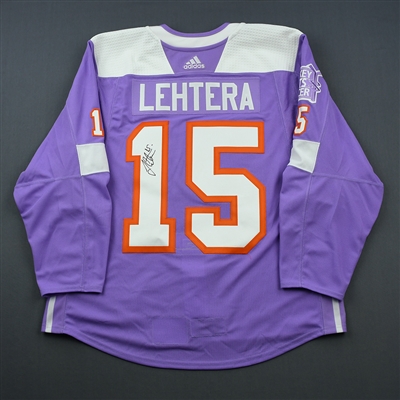Jori Lehtera - Philadelphia Flyers - 2018 Hockey Fights Cancer - Warmup-Issued Autographed Jersey