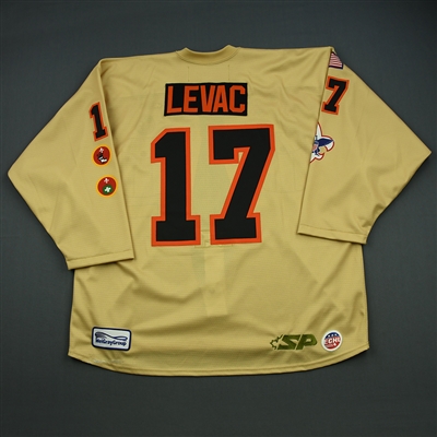 Justin Levac -2012-13 Orlando Solar Bears - Scout Night Jersey - Game-Worn Jersey 