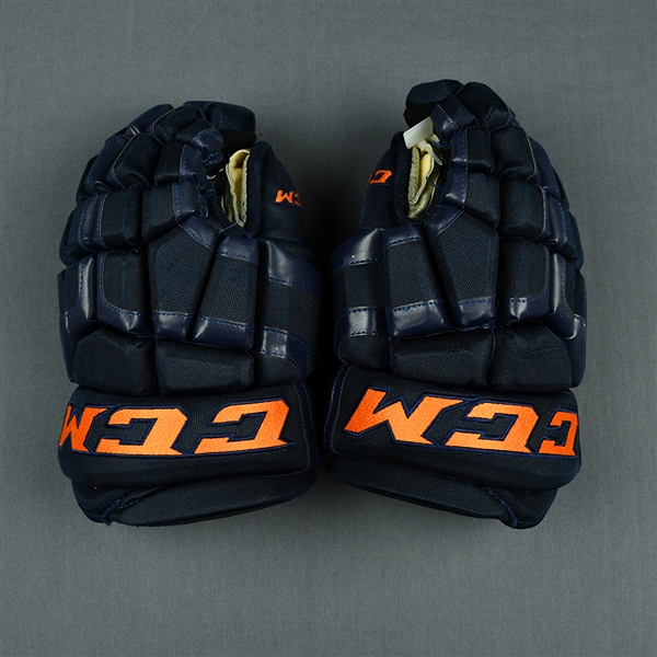 Connor McDavid - Edm. Oilers - Game-Worn - CCM HG50XP Gloves - Oct. 21, 2017 to Nov. 30, 2017 - PHOTO-MATCHED