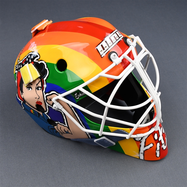 Katie Fitzgerald - Metropolitan Riveters - Game-Worn You Can Play Autographed Goalie Mask - Feb. 2, 2019
