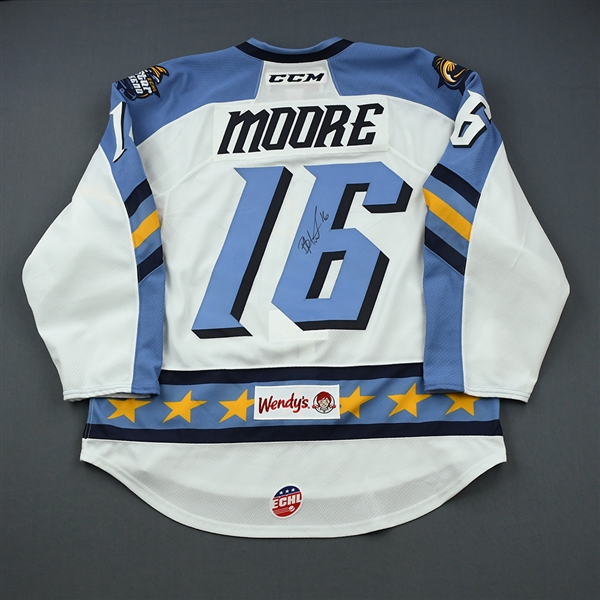 Bryan Moore - 2019 CCM/ECHL All-Star Classic - Fins - Game-Worn Autographed w/ socks Jersey