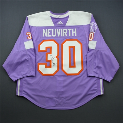 Michal Neuvirth - Philadelphia Flyers - 2018 Hockey Fights Cancer - Warmup-Issued Autographed Jersey