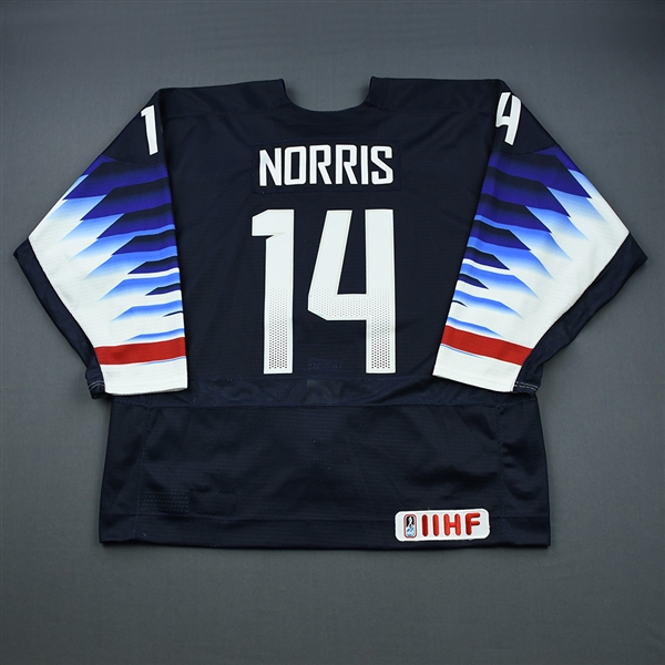 Josh Norris - 2019 U.S. IIHF World Junior Championship - Game-Worn Blue w/A Jersey