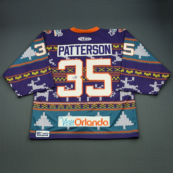 Kent Patterson - 2014-15 Orlando Solar Bears - Ugly Sweater - Game-Worn Autographed Jersey 