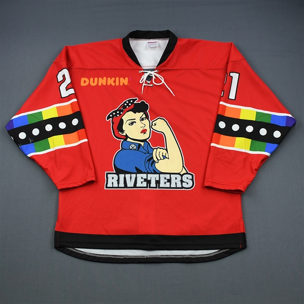Audra Richards - Metropolitan Riveters - Game-Worn You Can Play Autographed Jersey - Feb. 2, 2019