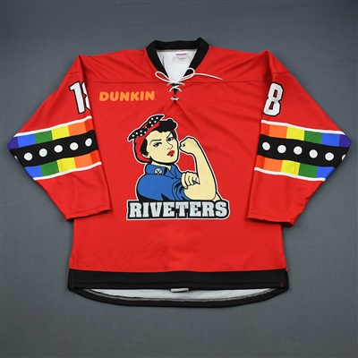 Rebecca Russo - Metropolitan Riveters - Game-Worn You Can Play Autographed Jersey - Feb. 2, 2019