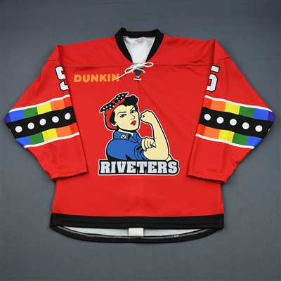 Jenny Ryan - Metropolitan Riveters - Game-Worn You Can Play Autographed Jersey - Feb. 2, 2019