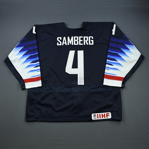 Dylan Samberg - 2019 U.S. IIHF World Junior Championship - Game-Worn Blue Jersey