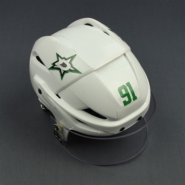 Tyler Seguin - Dallas Stars - Game-Worn White Helmet - 2016-17 Season