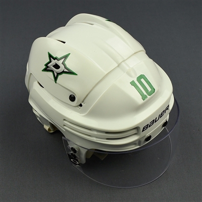 Patrick Sharp - Dallas Stars - Game-Worn White Helmet - 2016-17 Season