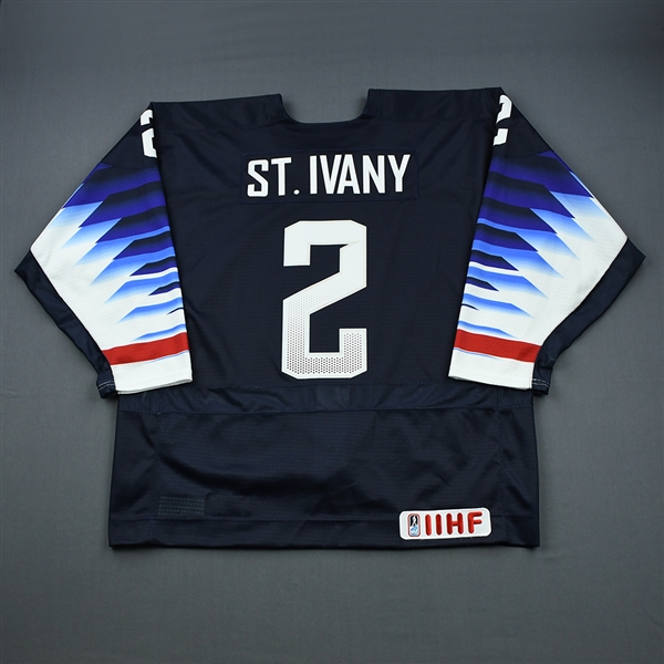 Jack St. Ivany - 2019 U.S. IIHF World Junior Championship - Game-Worn Blue Jersey