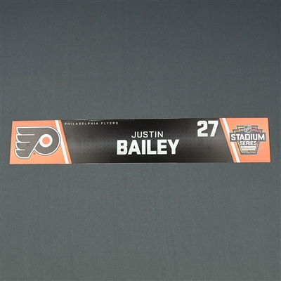 Justin Bailey - 2019 NHL Stadium Series - Locker Room Nameplate