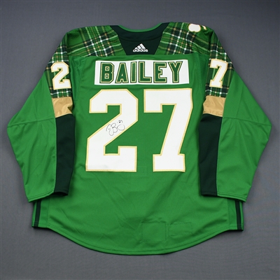 Justin Bailey - 2018-19 Green St. Patricks Day Warm-Up worn Jersey