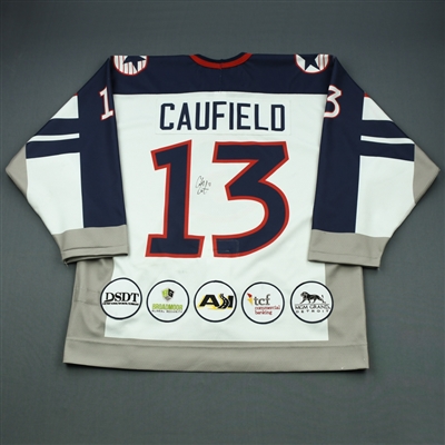 Cole Caufield - 2019 U.S. NTDP U-18 - Military Appreciation ‘98 Throwback Salute To Heroes Game-Worn Autographed Jersey w/A