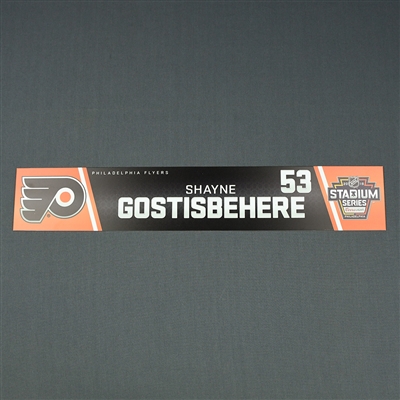 Shayne Gostisbehere - 2019 NHL Stadium Series - Locker Room Nameplate