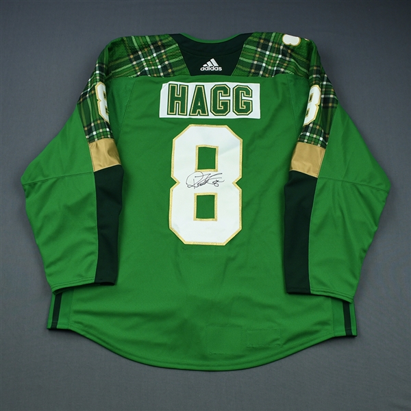 Robert Hagg - 2018-19 Green St. Patricks Day Warm-Up worn Jersey