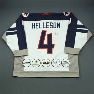 Drew Helleson - 2019 U.S. NTDP U-18 - Military Appreciation ‘98 Throwback Salute To Heroes Game-Worn Autographed Jersey