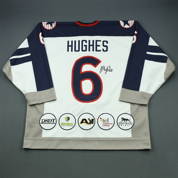 Jack Hughes - 2019 U.S. NTDP U-18 - Military Appreciation ‘98 Throwback Salute To Heroes Game-Worn Autographed Jersey w/C