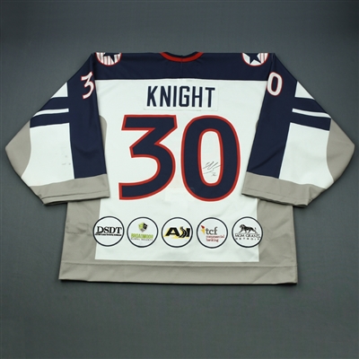 Spencer Knight - 2019 U.S. NTDP U-18 - Military Appreciation ‘98 Throwback Salute To Heroes Game-Worn Autographed Jersey