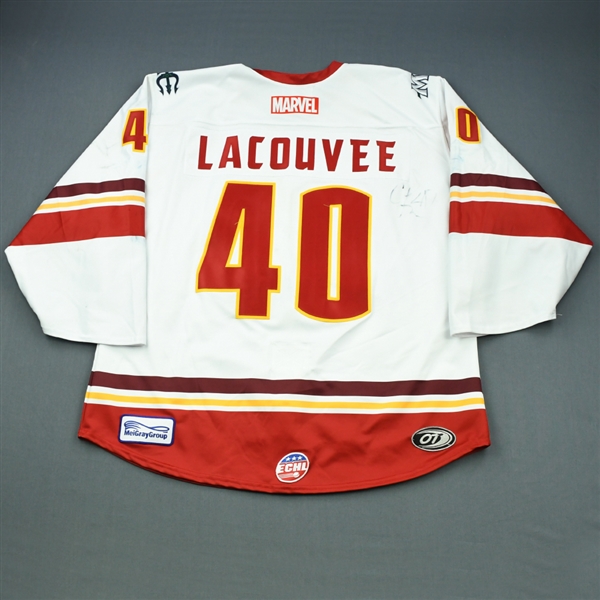 Connor LaCouvee - Maine Mariners - 2018-19 MARVEL Super Hero Night - Game-Worn Autographed Jersey