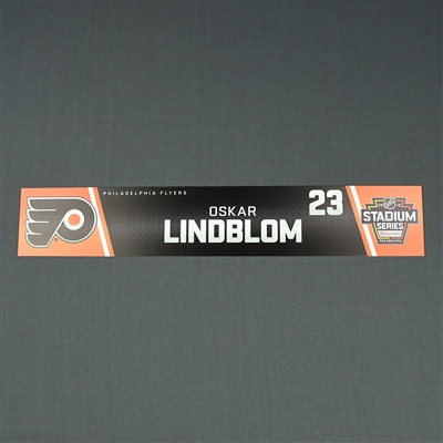 Oskar Lindblom - 2019 NHL Stadium Series - Locker Room Nameplate