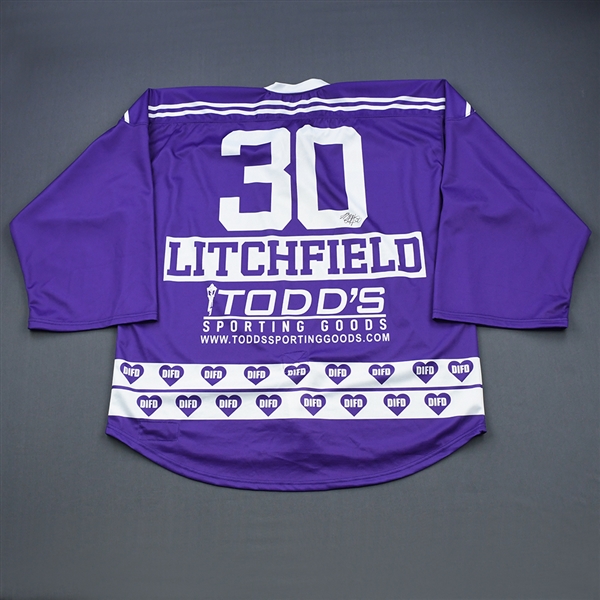 Madison Litchfield - Boston Pride - Warm-Up Game-Issued DIFD Purple Autographed Jersey - March 2, 2019