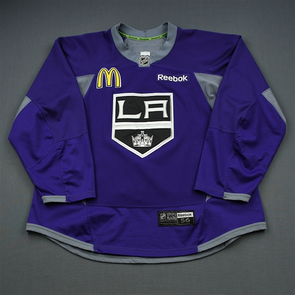 Nick Shore - 15-16 - Los Angeles Kings - Purple Practice Jersey w/McDonalds Patch