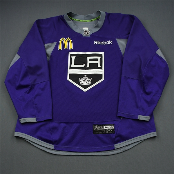 Andy Andreoff - 15-16 - Los Angeles Kings - Purple Practice Jersey w/McDonalds Patch