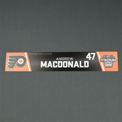 Andrew MacDonald - 2019 NHL Stadium Series - Locker Room Nameplate