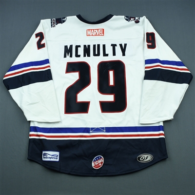 Ian McNulty - Tulsa Oilers - 2018-19 MARVEL Super Hero Night - Game-Worn Autographed Jersey and Socks 