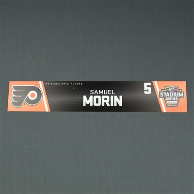 Samuel Morin - 2019 NHL Stadium Series - Locker Room Nameplate - Game-Issued