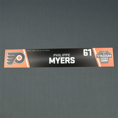 Philippe Myers - 2019 NHL Stadium Series - Locker Room Nameplate