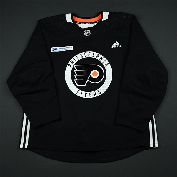 Radko Gudas - 17-18 - Philadelphia Flyers - Black Practice Jerseys w/ Rothman Institute Patch