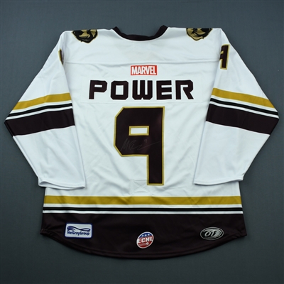Marcus Power - NewFoundland Growlers - 2018-19 MARVEL Super Hero Night - Game-Issued Autographed Jersey