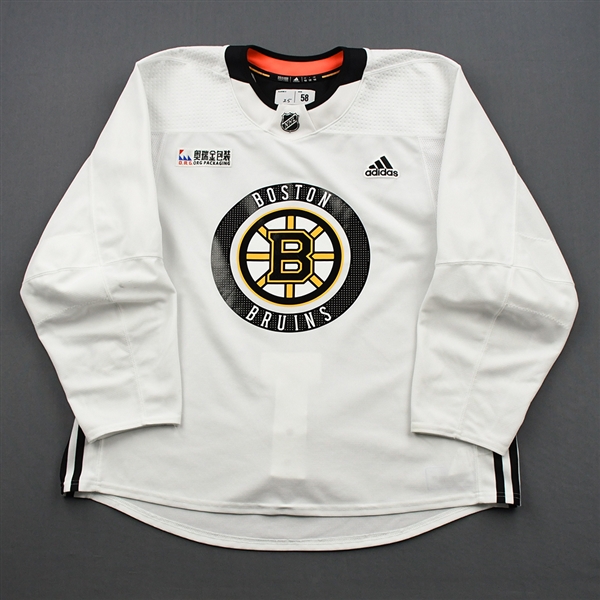 Brandon Carlo - 18-19 - White - Stanley Cup Final Practice Worn Jersey w/ O.R.G. Packaging Patch 