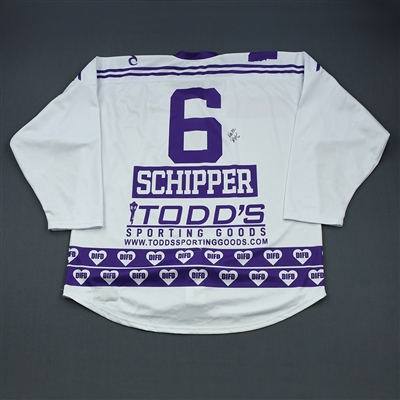 Kate Schipper - Minnesota Whitecaps - Warm-Up-Worn DIFD White Autographed Jersey - March 2, 2019