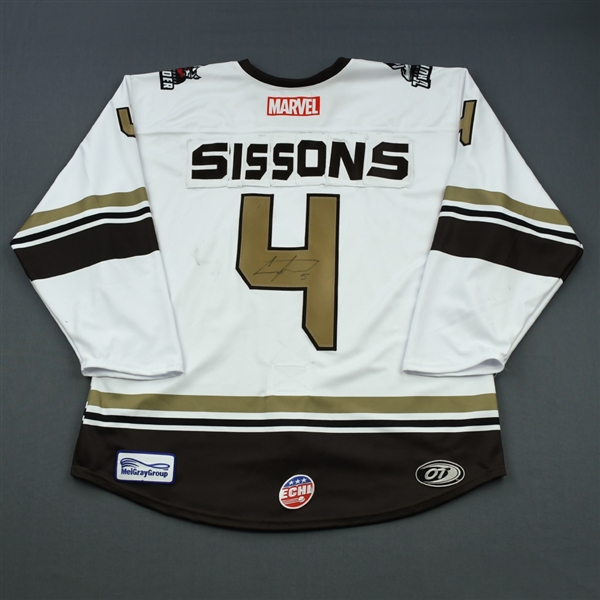 Colby Sissons  - Adirondack Thunder - 2018-19 MARVEL Super Hero Night - Game-Worn Autographed Jersey and Socks