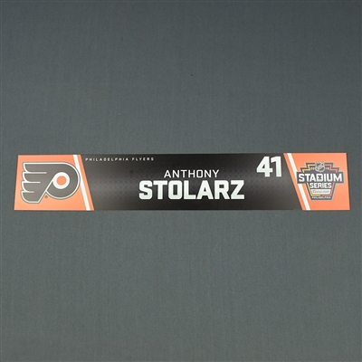 Anthony Stolarz - 2019 NHL Stadium Series - Locker Room Nameplate - Game-Issued