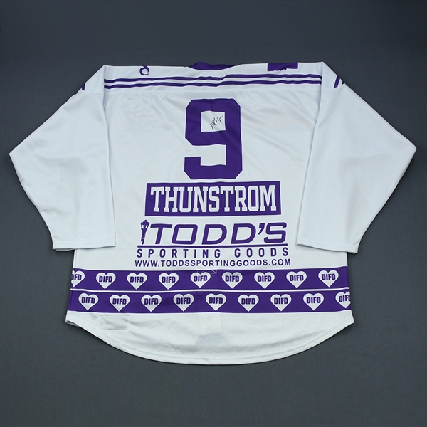 Allie Thunstrom - Minnesota Whitecaps - Warm-Up-Worn DIFD White Autographed Jersey - March 2, 2019