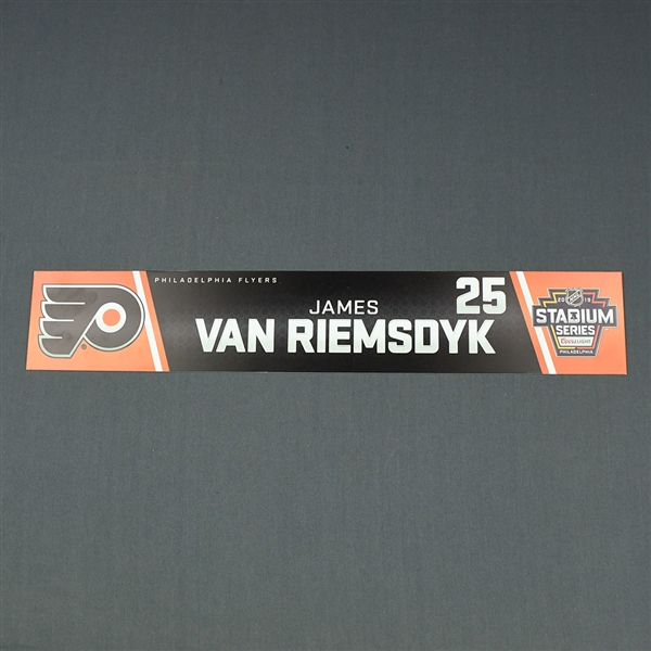 James van Riemsdyk - 2019 NHL Stadium Series - Locker Room Nameplate