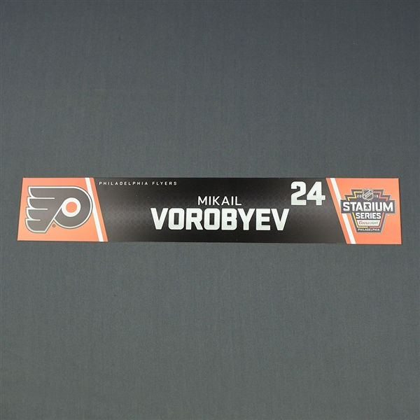Mikail Vorobyev - 2019 NHL Stadium Series - Locker Room Nameplate - Game-Issued