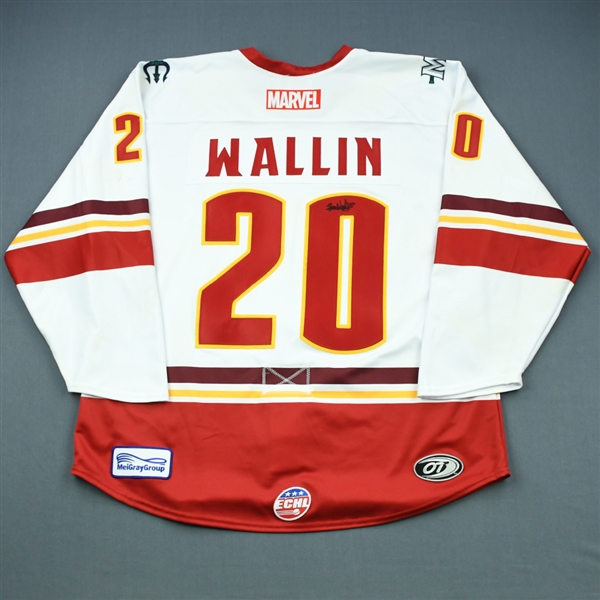 Terrence Wallin - Maine Mariners - 2018-19 MARVEL Super Hero Night - Game-Worn Autographed Jersey w/A and Socks 