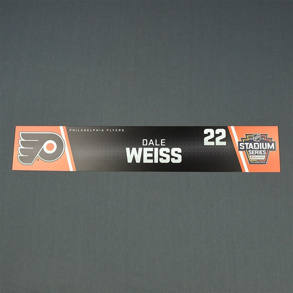 Dale Weiss - 2019 NHL Stadium Series - Locker Room Nameplate - Game-Issued