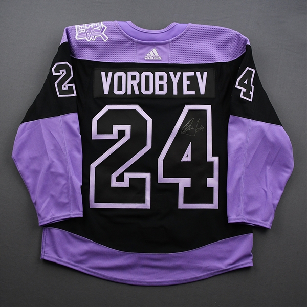Mikhail Vorobyev - Warmup-Worn Hockey Fights Cancer Autographed Jersey - Dec. 17, 2019
