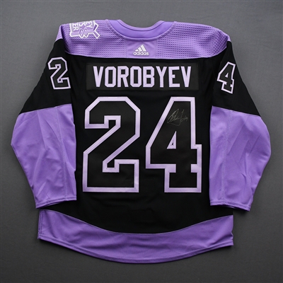 Mikhail Vorobyev - Warmup-Worn Hockey Fights Cancer Autographed Jersey - Dec. 17, 2019