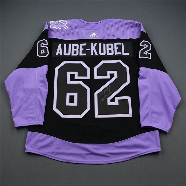 Nicholas Aube-Kubel - Warmup-Worn Hockey Fights Cancer Autographed Jersey - Dec. 17, 2019