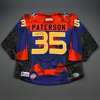 Jake Paterson - Spider-Man - 2019-20 MARVEL Super Hero Night - Game-Worn Autographed Jersey (Backup Only ) 