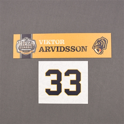 Viktor Arvidsson - 2020 NHL Winter Classic - Game-Used Name & Number Plate