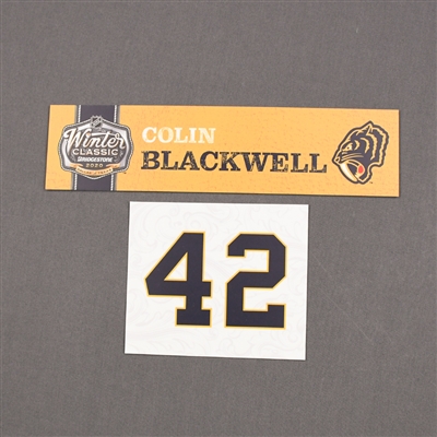 Colin Blackwell - 2020 NHL Winter Classic - Game-Used Name & Number Plate