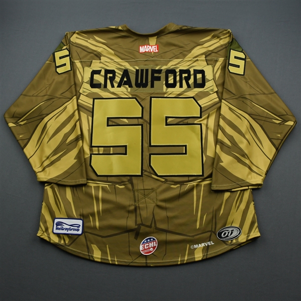 Marcus Crawford - Groot - 2019-20 MARVEL Super Hero Night - Game-Issued Jersey 
